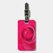 Romantische rode roze roos bagagelabel (Voorkant verticaal)