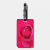 Romantische rode roze roos bagagelabel (Achterkant verticaal)
