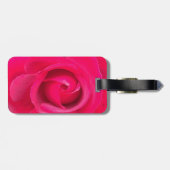 Romantische rode roze roos bagagelabel (Achterkant horizontaal)