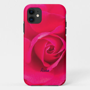 Romantische rode roze roos gepersonaliseerd v2 iPhone 11 hoesje