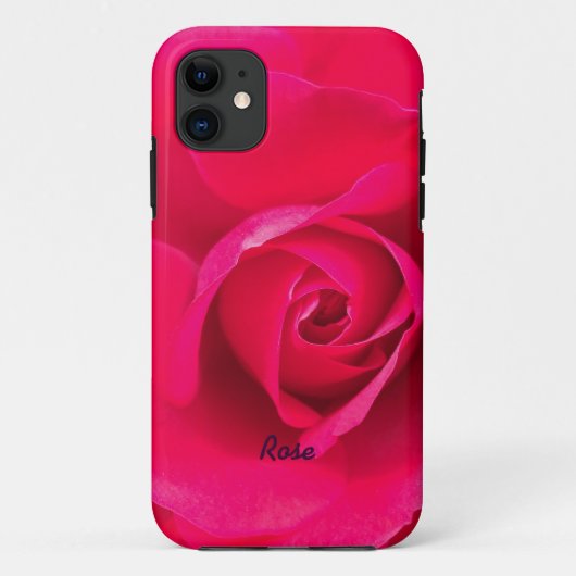 Romantische rode roze roos gepersonaliseerd v2 Case-Mate iPhone case (Achterkant)