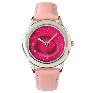 Romantische rode roze roos horloge