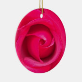 Romantische rode roze roos keramisch ornament (Rechts)