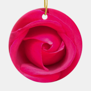 Romantische rode roze roos keramisch ornament