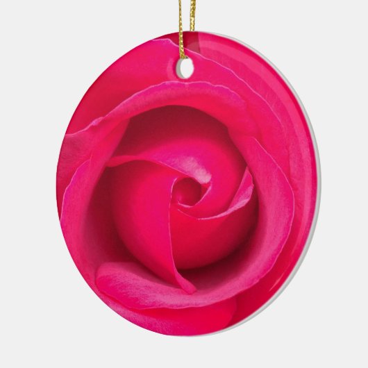 Romantische rode roze roos keramisch ornament (Links)