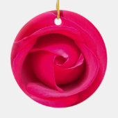 Romantische rode roze roos keramisch ornament (Achterkant)