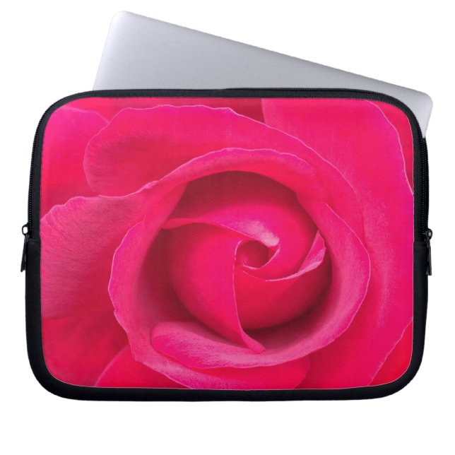 Romantische rode roze roos laptop sleeve (Voorkant)