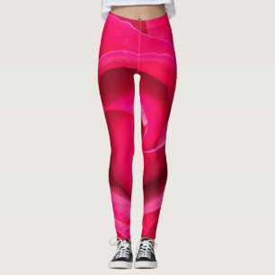 Romantische rode roze roos leggings