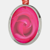 Romantische Rode Roze Roos Metalen Ornament (Links)