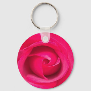 Romantische rode roze roos sleutelhanger