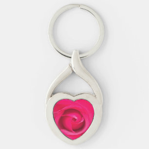 Romantische rode roze roos sleutelhanger