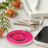 Romantische rode roze roos sleutelhanger (Voorkant Rechts)