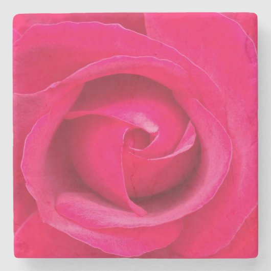 Romantische rode roze roos stenen onderzetter (Voorkant)