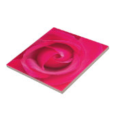 Romantische rode roze roos tegeltje (Zijkant)