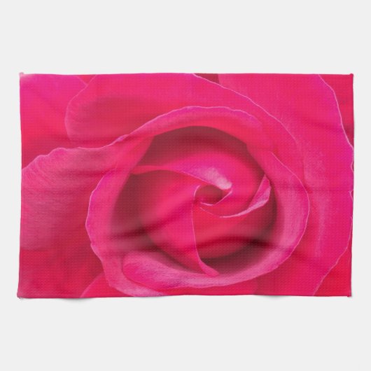 Romantische Rode Roze Roos Theedoek (Horizontaal)