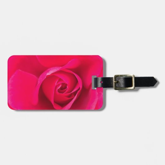 Romantische rode roze roos v2 bagagelabel (Voorkant horizontaal)
