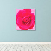 Romantische rode roze roos v2 canvas afdruk (Insitu (Houten vloer))