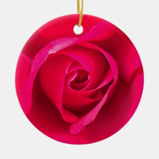 Romantische rode roze roos v2 keramisch ornament (Voorkant)