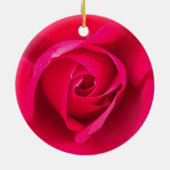 Romantische rode roze roos v2 keramisch ornament (Achterkant)