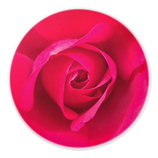 Romantische rode roze roos v2 keramische knop (Voorkant)