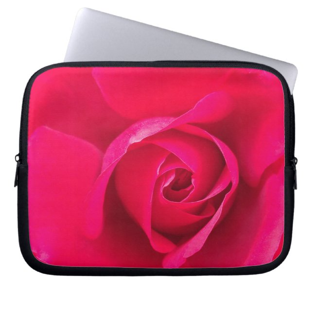 Romantische rode roze roos v2 laptop sleeve (Voorkant)