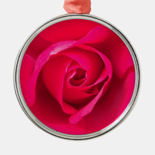Romantische rode roze roos v2 metalen ornament