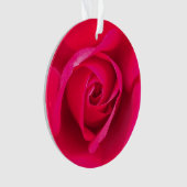 Romantische rode roze roos v2 ornament (voorkant)