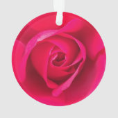Romantische rode roze roos v2 ornament (achterkant)