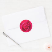 Romantische rode roze roos v2 ronde sticker (Envelop)