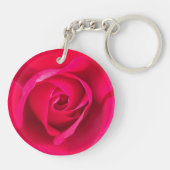 Romantische rode roze roos v2 sleutelhanger (Achterkant)