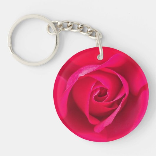 Romantische rode roze roos v2 sleutelhanger (Voorkant)
