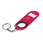 Romantische Rode Roze Roos v2 Sleutelhanger Flessenopener (Voorkant Gekanteld)