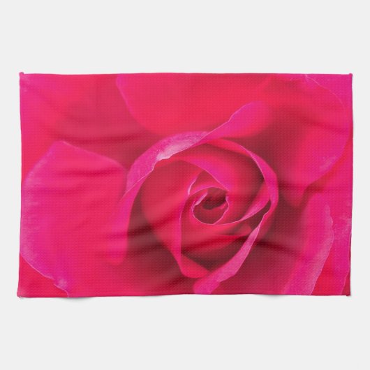 Romantische Rode Roze Roos v2 Theedoek (Horizontaal)