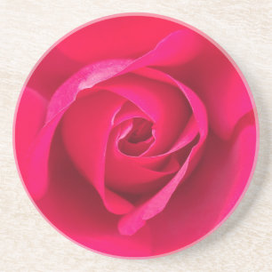 Romantische rode roze roos v2 zandsteen onderzetter