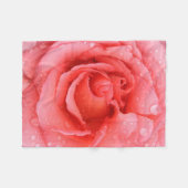 Romantische rode roze rozenwaterdruppels fleece deken (Voorkant (Horizontaal))