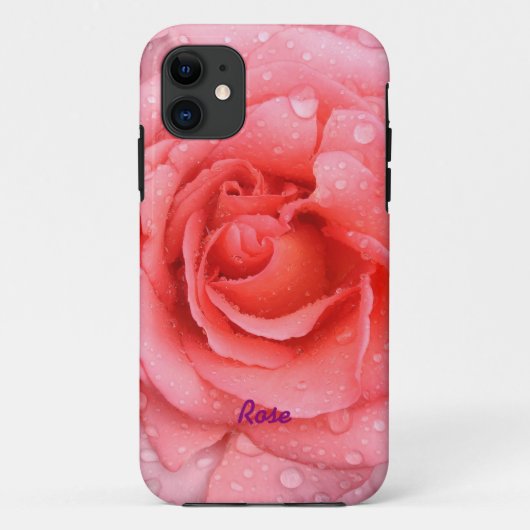 Romantische rode roze rozenwaterdruppels gepersona Case-Mate iPhone case (Achterkant)