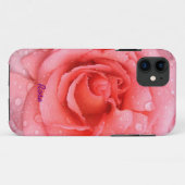 Romantische rode roze rozenwaterdruppels gepersona Case-Mate iPhone case (Achterkant (horizontaal))