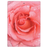 Romantische rode roze rozenwaterdruppels klembord (Achterkant)