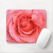 Romantische rode roze rozenwaterdruppels muismat (Met muis)