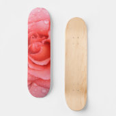 Romantische rode roze rozenwaterdruppels skateboard (Voorkant)