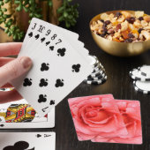 Romantische rode roze rozenwaterdruppels speelkaarten (Insitu)