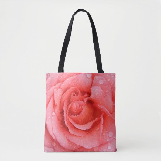 Romantische Rode Roze Rozenwaterdruppels Tote Bag (Voorkant)