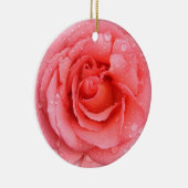 Romantische rode roze waterdruppels keramisch ornament (Rechts)