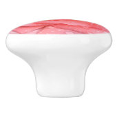 Romantische rode roze waterdruppels keramische knop (Zijkant)