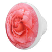 Romantische rode roze waterdruppels keramische knop (Rechts)