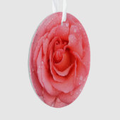 Romantische Rode Roze Waterdruppels Ornament (voorkant)