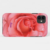 Romantische Rode Roze Waterdruppels Persoonlijk Case-Mate iPhone Case (Achterkant (horizontaal))