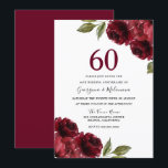 Romantische rode rozen 60ste huwelijksverjaardag kaart<br><div class="desc">Bordeauxrode rozen 60ste huwelijksverjaardag Uitnodiging

Zie bijpassende collectie in Niche and Nest Store</div>