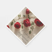 Romantische rode rozen aangepaste naam servet (Hoek)