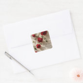 Romantische rode rozen aangepaste naam vierkante sticker (Envelop)